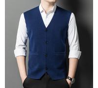 Cardigan In Cashmere Da Uomo Maglione Canotta Gilet Retro