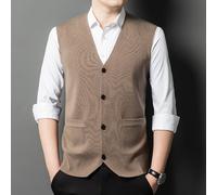 Cardigan In Cashmere Da Uomo Maglione Canotta Gilet Retro