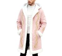 Cardigan invernale con bordi stampati sul davanti, parte anteriore aperta e elementi mantello, ideale come strato maglione., Rosa chiaro., L