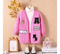 Cardigan lavorato a maglia a maniche lunghe con apertura frontale, stile casual e carino, adatto per l'uso domestico, le uscite quotidiane e la scuola, per ragazze di giovane età 6Y,7Y,4Y,5YAnimale,Fu