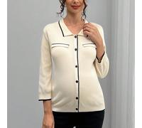 Cardigan lavorato a maglia con vestibilità ampia e colori a contrasto, giacca leggera da maternità per l'autunno/inverno L,M,S,XLMaglia Pettinata