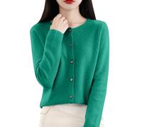 Cardigan lavorato a maglia da donna cardigan in cashmere con scollo rotondo giacche maglione lavorato a maglia primavera inverno manica lunga button up tinta unita morbido cardigan da donna maglione