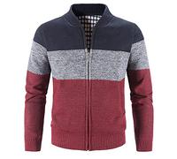 Cardigan lavorato a maglia da uomo maglione spesso Scollo a V con zip intera Maglione caldo cappotto invernale foderato in pile foderato in pile maglione lavorato a maglia invernale in maglia spessa
