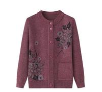 Cardigan lavorato a maglia per la mamma di mezza età - giacca autunno inverno maglione caldo cappotto casual, Pnnrk, S