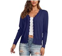 Cardigan leggero da donna casual a maniche lunghe con scollo a V stampa bottoni maglioni aperto davanti capispalla, Marina Militare, M