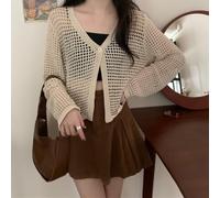 Cardigan leggero da donna Hollow Out Design (albicocca XL)
