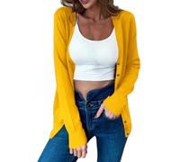 Cardigan lunghi estivi cardigan lunghi da donna UK da donna taglie forti signore per le donne UK Plus Size giacche primaverili capispalla camicia tinta unita manica piumino classico scollo a V