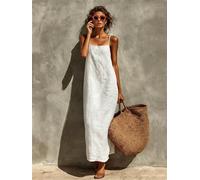 Cardigan lungo da donna con scollo quadrato e spalline per un abito casual, perfetto per vacanze al mare e uso quotidiano