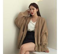 Cardigan Lungo Da Donna Maglione A V Maglia Casual Con Bottoni Giacca Calda