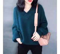 cardigan maglia top pullover corto donna morbido maglione verde 35549