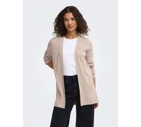 Cardigan maniche lunghe media lunghezza Beige M Tinta unita