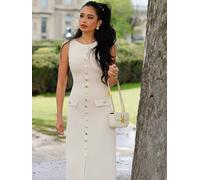 Cardigan Maxi In Maglia A Coste S M L Elegante Senza Maniche Moda