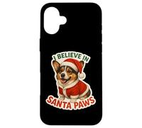 Cardigan natalizio con scritta «I Believe In Santa Paws» per cani Welsh Corgi Custodia per iPhone 16 Plus