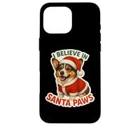 Cardigan natalizio con scritta «I Believe In Santa Paws» per cani Welsh Corgi Custodia per iPhone 16 Pro Max
