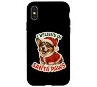Cardigan natalizio con scritta «I Believe In Santa Paws» per cani Welsh Corgi Custodia per iPhone X/XS