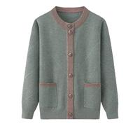 Cardigan Nonna - Cappotto in maglia vintage per la mamma di mezza età, con bottoni caldi a maniche lunghe, abbigliamento autunno inverno, EN8, XL