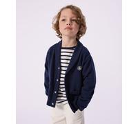 Cardigan per bambini in cotone tinta unita con collo a revers Petit Bateau - blu - Taglia 8 anni 8A SMOKING