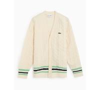 Felpa da tennis da uomo Bluza Lacoste Cable Knit Wool - white/green/navy blue - Bianco (M)