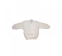 Cardigan scaldacuore incrociatino coprifasce lana La Rocca bimba neonato panna rosa TU