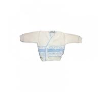 Cardigan scaldacuore incrociatino coprifasce lana La Rocca bimbo neonato bianco cielo TU