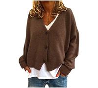 Cardigan sciolto da donna nel Regno Unito, cardigan lavorato a maglia da donna, morbidi maglioni a maniche lunghe, capispalla in maglia leggera per uscire, cardigan casual con bottoni, cardigan corti