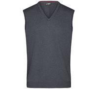 Cardigan senza maniche classico, da uomo, in cotone Anthracite-Melange 2 mesi