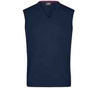 Cardigan senza maniche classico, da uomo, in cotone blu navy 52