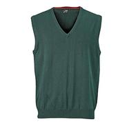 Cardigan senza maniche classico, da uomo, in cotone Verde verde bosco