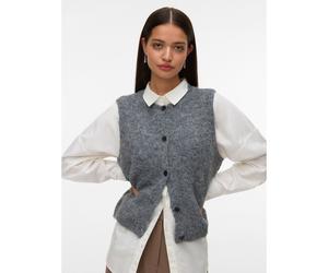 Cardigan senza maniche con bottoni Grigio L Tinta unita
