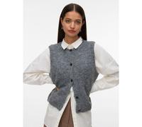 Cardigan senza maniche con bottoni Grigio XL Tinta unita