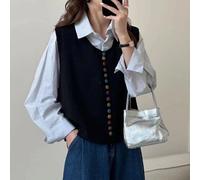 Cardigan Senza Maniche Da Donna Maglione Gilet In Maglia Top Con Bottone