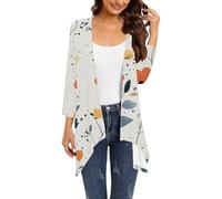 Cardigan sottile da donna con stampa all-over giacca autunnale leggera multicolore protezione solare giacca Loose Fit Outdoor Cappotto multicolore Cascata Cardigan Softshell Giacca da donna S-3Xl