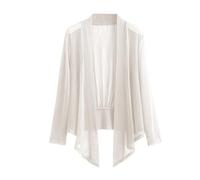Cardigan sottile da donna UK in rete solida cappotti a maniche lunghe leggeri comodi aperti davanti senza bottoni cardigan casual vestibilità ampia scialle cappotto da donna primavera autunno cappotti