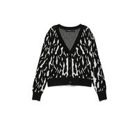 Cardigan stampato a maniche lunghe Nero XL Leopardato