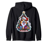 Cardigan Tis The Season Welsh Corgi Dog Merry Christmas Tree Felpa con Cappuccio
