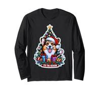 Cardigan Tis The Season Welsh Corgi Dog Merry Christmas Tree Maglia a Manica