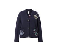 Cardigan Ulla Popken donna taglie forti ricamo scollo a V manica lunga