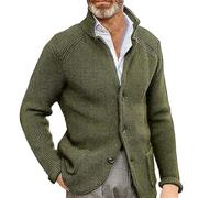 Cardigan Uomo Cotone Leggero Senza Cappuccio Taglie Forti Maglione Spessa Cappotto Maniche Lunghe Giacchina Vestibilità Morbida Giacca Slim Fit Maglia Semplice Felpa Comodo Top Fitness Maglia di Tuta