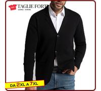 cardigan uomo TAGLIE FORTI giacca misto cotone con bottoni da 2xl a 8xl JP 1880