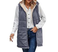 Cardigan Uomo Zippe Senza Cappuccio Donne 2023 autunno gilet reversibile senza maniche pile giacca cerniera con cappuccio tasche lunghe inverno cappotto capispalla Scatola Gioielli Cavallo, grigio