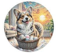 Cardigan Welsh Corgi Puzzle Rotondo Compleanno Regali Jigsaw Puzzle Adulti Cute Pets Puzzle 1000 Pezzi Ecofriendly Difficile E Impossibile Per Adulti 14+ Puzzle Creativo1000pcs (67.5x67.5cm)