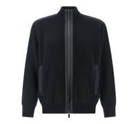 Cardigan zip-up in lana Soft Cool Touch con dettagli in Typhoon® Re-4x4 Stretch, Uomo, Blu, Taglia: S