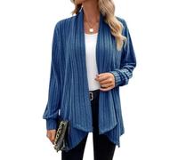 Cardigans for Women Open Front Long Sleeve Loose Fit Cardigan Jacket | Draped Side Hem Easy Layering Everyday Styling Office Casual Travel Ready Versatile Solid Color Clean Minimal Design