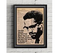 Cardigirl Targa in metallo retrò 30,5 x 40,6 cm, Malcolm X I'm for Truth No Matter Who Tells It, poster vintage afroamericano Malcolm X con frasi