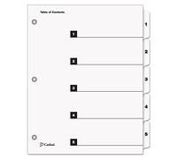 Cardinal 60513 Sistema di indice tradizionale OneStep, 5-Tab, 1-5, Lettera, Bianco, Set da 5