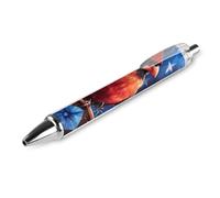 Cardinal Bird - Penna a sfera retrattile con bandiera del mattino americano e fiore con punta fine da 0,5 mm, fusto rotondo flessibile, per scrittura confortevole, 1 pezzo come da foto 1