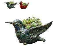 Cardinal Bird Succulent Planter, Red Bird Flower Pot with Drainage Hole, Resin Red Birds Plant Pot, Decorative Planter for Indoor/Outdoor, Tabletop Home Garden Plant Decor (#B)