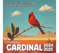 Cardinal Cαʅҽɳԃαɾ 2024-2025: 16 Months of The Animal from Sep 2024 to Dec 2025,Square 8.5 x 8.5 Inches Gift For Organizing & Planning