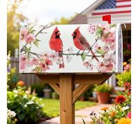 Cardinal, copertura magnetica per cassetta postale, motivo floreale primaverile, colore rosso, per decorare la casa e il giardino, 45,7 x 53,3 cm