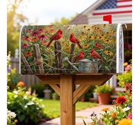 Cardinal, copertura magnetica per cassetta postale, rustica naturale, per annaffiatoio estivo, colore rosso, decorazione per giardino, patio, 45,7 x 53,3 cm